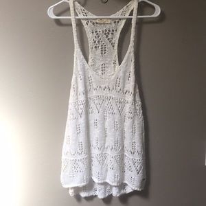 Hollister White Knit Tank Sz Large